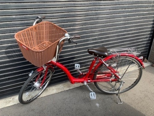 2048　Mother&Child B 自転車　赤　子供　レッド