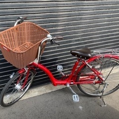 2048　Mother&Child B 自転車　赤　子供　レッド