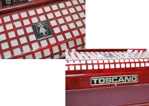 TOSCANO アコーディオン 34鍵盤 レッド系 60ベース ソフトケース付き 音出し確認済み 札幌市 清田区 平岡