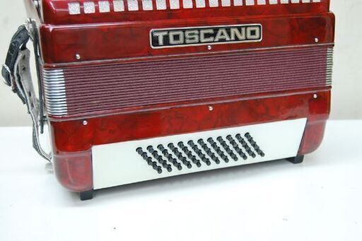 TOSCANO アコーディオン 34鍵盤 レッド系 60ベース ソフトケース付き 音出し確認済み 札幌市 清田区 平岡