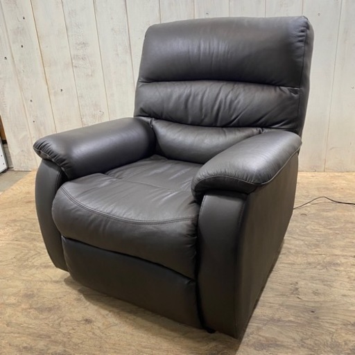 【7/2 販売済み 配送待ち YK】NITORI 1人掛け 電動リクライニングソファ BELIEVER3 本革 2018年製 ダークブラウン 1P ソファ ニトリ 菊倉MZ