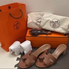 【 HERMES エルメス オアジス ベージュ 37 】サンダル ミュール