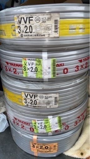 vvf fケーブル 2.0 3c 2.0x3 白赤黒