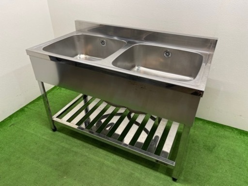 アズマ/azumo　業務用　ステンレス２槽シンク流し台　店舗　飲食店　厨房　W１２００ｘD６００ｘＨ８００ｍｍ