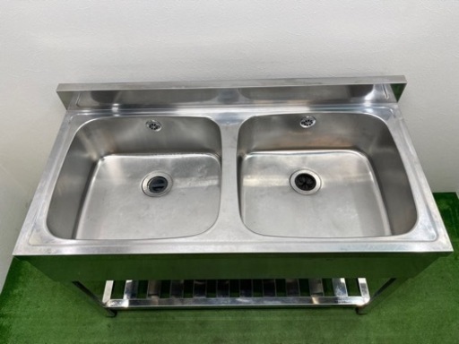 アズマ/azumo　業務用　ステンレス２槽シンク流し台　店舗　飲食店　厨房　W１２００ｘD６００ｘＨ８００ｍｍ