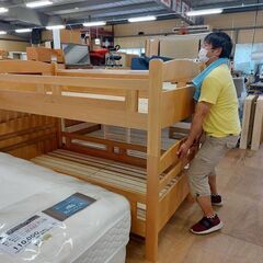 メーカー不明　木製２段ベッド　【愛品倶楽部柏店】の画像