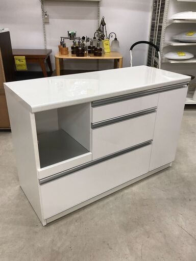 ユーアイ レンジ台 ホワイト W(幅)119.5×H(高さ)81×D(奥行き)49.5cm ※クリーニング済み