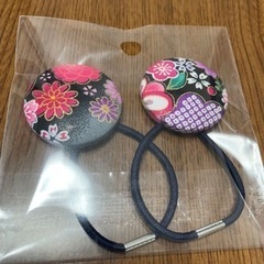[新品]和柄　金彩　ヘアゴム