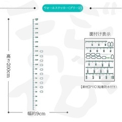 新品　省スペース　グリーン　身長計　成長記録　シンプル　海外　ウォールステッカーの画像