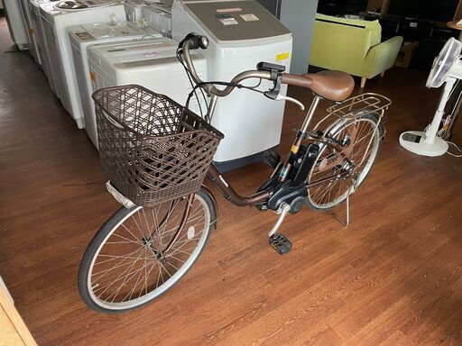 【リサイクルショップどりーむ天保山店】●223●　早い者勝ち　電動アシスト自転車　24インチ　ギア切り替え付き　チョコブラウン色