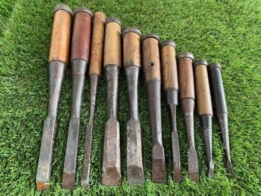 鑿　ノミ　10本セット　久丸、光弘、寅弘丸、萬世、金刚力、旭、共、鍾馗