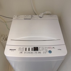 【美品】全自動洗濯機 ホワイト HW-T45D [洗濯4.5kg /乾燥機能無 /上開き]の画像