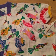 カラフル　魚柄　アンサンブル　ノースリーブ＆ショート丈ジャンパー...