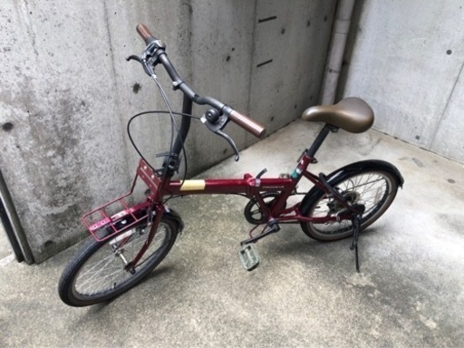 折りたたみ自転車　ワインレッド
