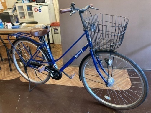 【LEDオートライト】27インチ自転車　ブルー