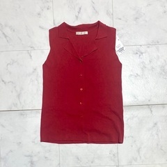 【新品】マジェスティックレゴン　タグ付き！　赤いノースリーブニット　の画像