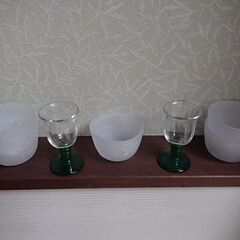『たち吉』すりガラス器(未使用に近い)５個とびいどろ風リキュール...