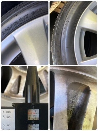 在庫入替の為お値引き価格‼️?✨トヨタ純正アルミ‼️サマータイヤ‼️エスティマ？等215/60R17 17×7J 5×114.3 オフ