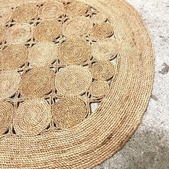 【品川区リサイクルショップ】ラグ　カーペット　マット　絨毯　検　キリム　アパ　麻　ジュート　北欧　アイッタフランス　ボヘミアン　ジュートラグ　の画像