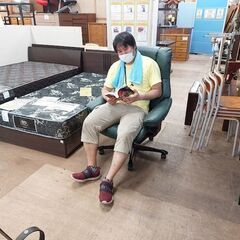エコーネス　メイフィアＭ　ストレスレス　ホームオフィス　ダークグリーン　本革【愛品倶楽部柏店】の画像