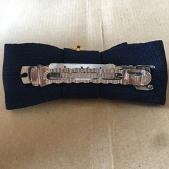 くま　バレッタ　紺色の画像