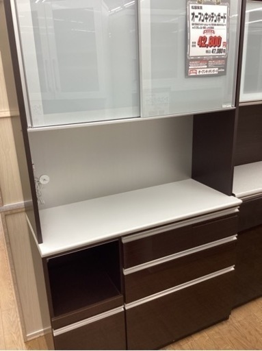 KF-107【新入荷　リサイクル品】松田家具　オープンキッチンボード　ブラウン
