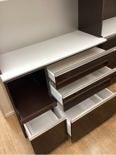 KF-107【新入荷　リサイクル品】松田家具　オープンキッチンボード　ブラウン