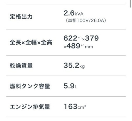 HONDA ホンダ 発電機 インバーター EU26i
