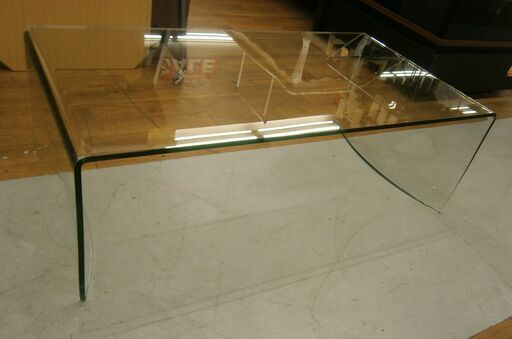 R465 Francfranc ガラステーブル クレール コーヒーテーブル 幅120cm