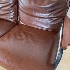 【2人掛けソファ】ソファ 合皮 レザーの画像