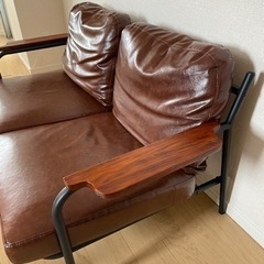 【2人掛けソファ】ソファ 合皮 レザーの画像