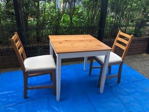 IKEA レールハムン ダイニングテーブルとイス二脚　取りにこられる方