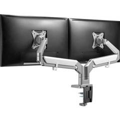 デュアルモニターアーム　ホワイト×グレーの画像