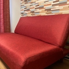 ニトリ　ソファ　（赤　レッド）お値段交渉可能