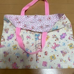 新品ハンドメイド　ファンシー柄レッスンバック　シューズ入れの画像