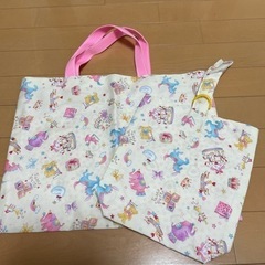 新品ハンドメイド　ファンシー柄レッスンバック　シューズ入れの画像