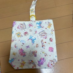 新品ハンドメイド　ファンシー柄レッスンバック　シューズ入れの画像