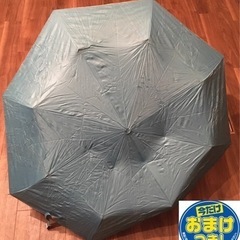 外薄い青　内銀色　折りたたみ傘　袋あり　破損あり