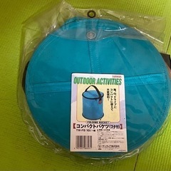【キャンプ用品10】折りたたみ収納／ビニールバケツ10ℓ(フタ付き)