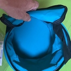 【キャンプ用品10】折りたたみ収納／ビニールバケツ10ℓ(フタ付き)の画像
