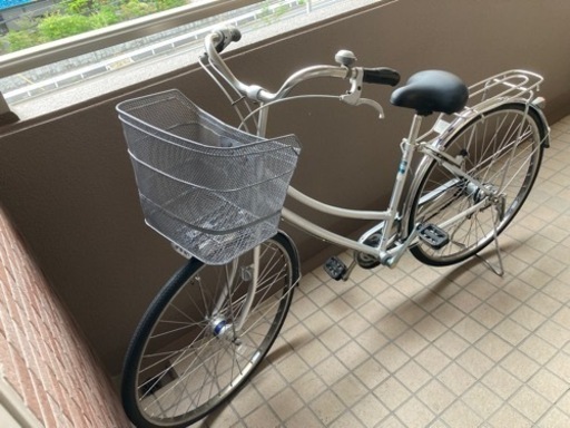 ブリヂストン　自転車　通学用　シルバー　27インチ