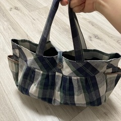 チェック柄　ハンドバッグ　トートバッグの画像