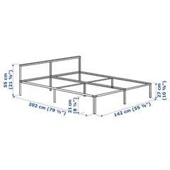 ダブルベッド フレーム IKEA グリムスブ 緑の画像