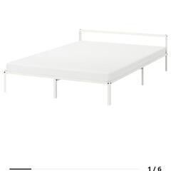 ダブルベッド フレーム IKEA グリムスブ 緑