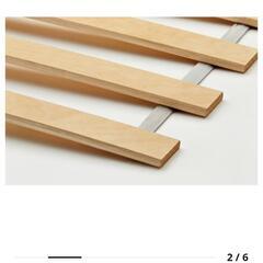 ダブルベッド フレーム IKEA グリムスブ 緑の画像