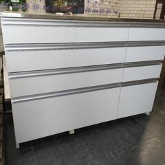 値下げ!明日まで!新品アウトレット!ステンレス天板キッチンチェストホワイト