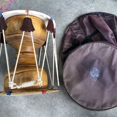民族楽器／韓国太鼓 チャンゴ チャング ケース付き 打楽器　②　J06063の画像