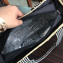 【売り切れました】【新品未使用】クーラーかごバッグ　保冷機能付きカゴバック　トートバッグの画像