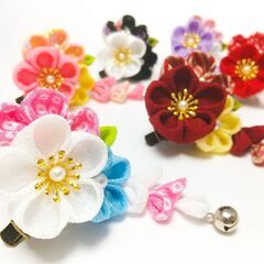8/21 キホンの技で作る！はじめてのつまみ細工「花の髪飾り&ブ...