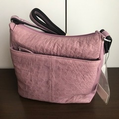 値下げ　新品オーストリッチ　ショルダーバッグ　紫の画像